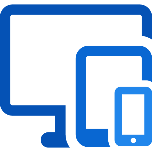 icon of computer screen, tablet and smartphone